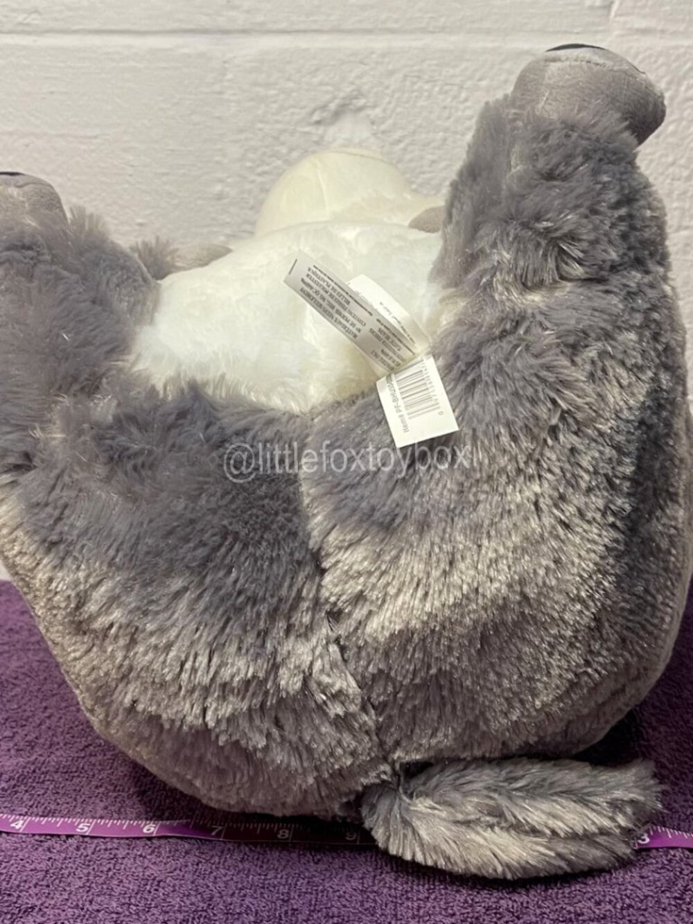 Nanco Belly Buddies Husky Plush PF-BHU50 Gray White Dog Sparkle Eyes ESSA Toy - Picture 6 of 13